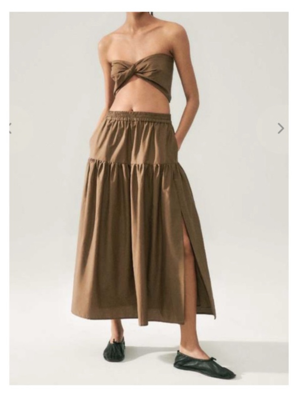 SILK LAUNDRY Bandeau Top in Dark Earth (will fit S&M) New With Tags Size XS S M